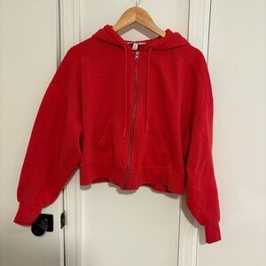 JoyLab Vibrant Red Zip-Up Hoodie